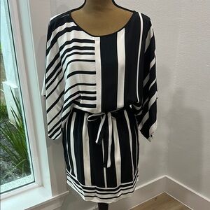 BCBGMaxAzria Striped Dress with Tie